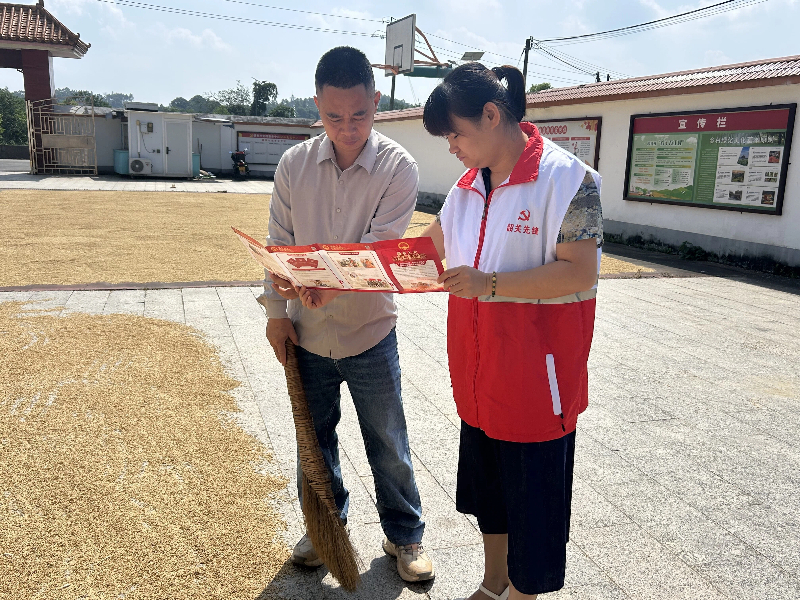 工作人员向选民发放人大换届宣传小册子.jpg